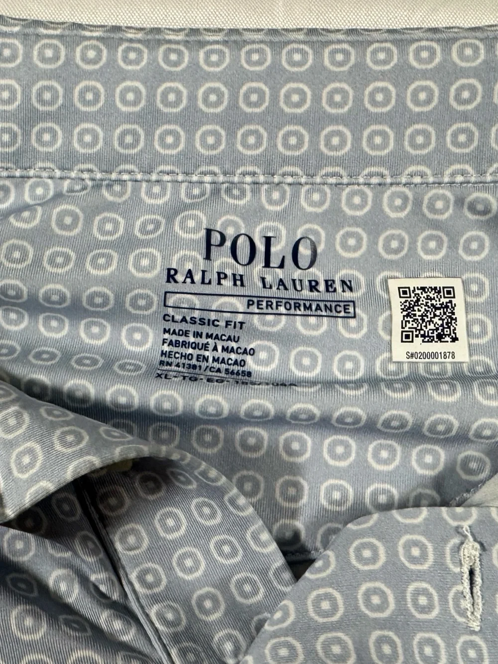 Polo by Ralph Lauren RLX Light Blue Micro-Pattern Short-Sleeve Polo